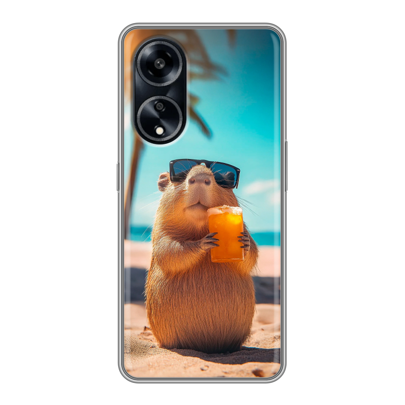 Силиконовый чехол на OPPO A1 Pro с принтом Капибара Силиконовый чехол на OPPO A1 Pro с принтом Капибара