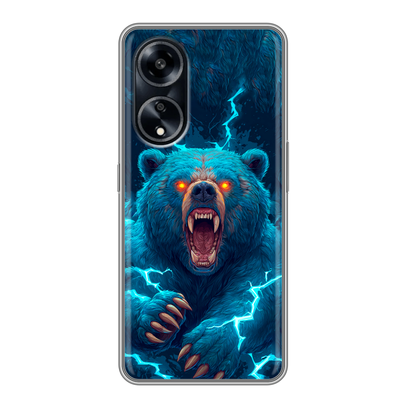 Силиконовый чехол на OPPO A1 Pro с принтом Медведь Силиконовый чехол на OPPO A1 Pro с принтом Медведь