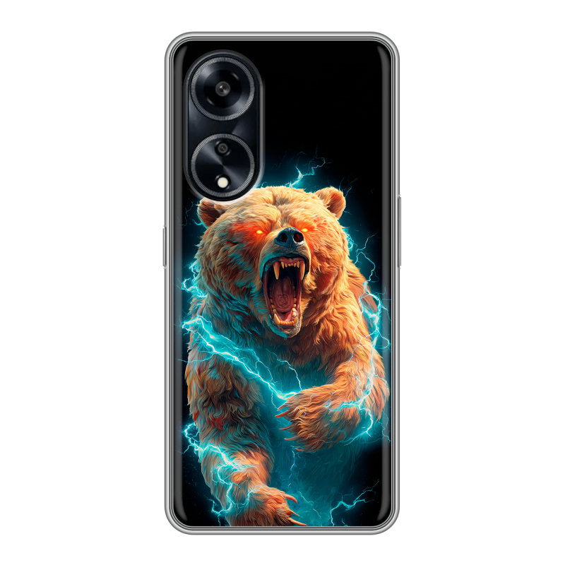 Силиконовый чехол на OPPO A1 Pro с принтом Медведь Силиконовый чехол на OPPO A1 Pro с принтом Медведь