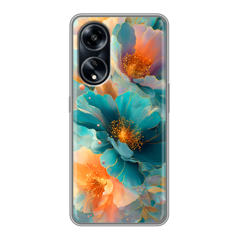 Силиконовый чехол на OPPO A1 Pro с принтом Цветы Силиконовый чехол на OPPO A1 Pro с принтом Цветы