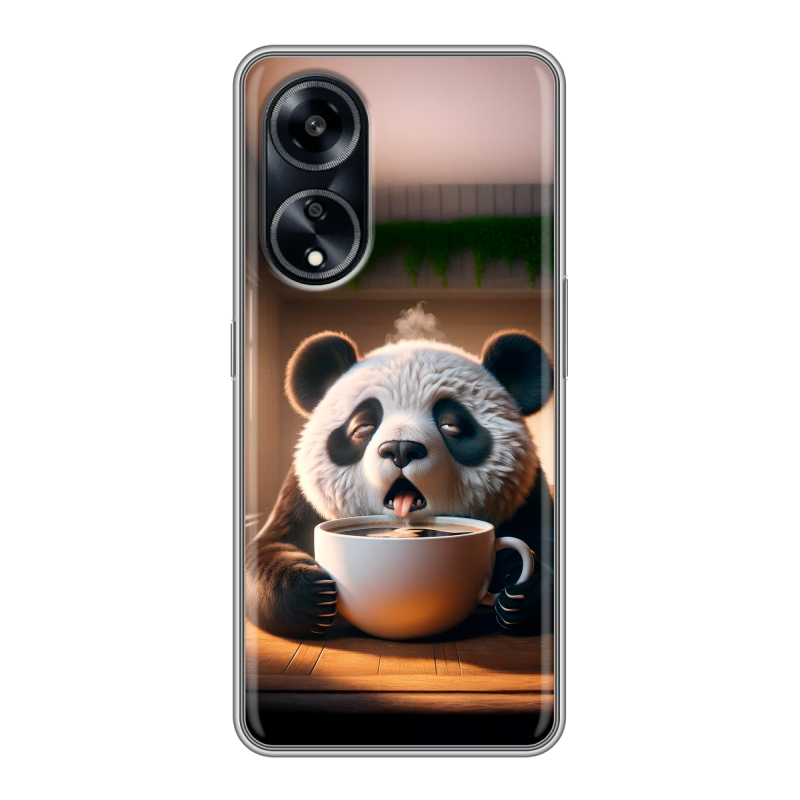 Силиконовый чехол на OPPO A1 Pro с принтом смешная панда Силиконовый чехол на OPPO A1 Pro с принтом смешная панда