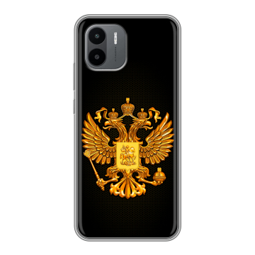 Силиконовый чехол на Xiaomi Redmi A1 с принтом Герб России желтый Силиконовый чехол на Xiaomi Redmi A1 с принтом Герб России желтый