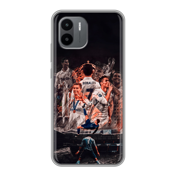Силиконовый чехол на Xiaomi Redmi A1 с принтом Реал Роналдо Real Ronaldo Силиконовый чехол на Xiaomi Redmi A1 с принтом Реал Роналдо Real Ronaldo