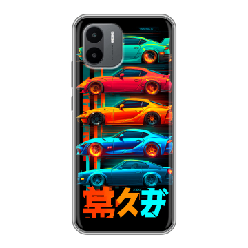 Силиконовый чехол на Xiaomi Redmi A1 с принтом машины тачки Силиконовый чехол на Xiaomi Redmi A1 с принтом машины тачки