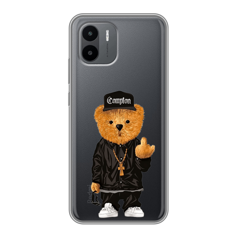 Силиконовый противоударный чехол на Xiaomi Redmi A1 с принтом Мишка Силиконовый противоударный чехол на Xiaomi Redmi A1 с принтом Мишка