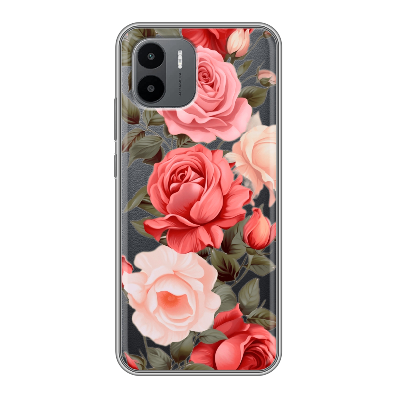 Силиконовый чехол на Xiaomi Redmi A1 с принтом Розы Силиконовый чехол на Xiaomi Redmi A1 с принтом Розы