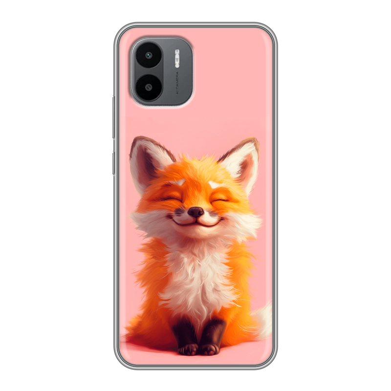 Силиконовый противоударный чехол на Xiaomi Redmi A1 с принтом милая лиса Силиконовый противоударный чехол на Xiaomi Redmi A1 с принтом милая лиса