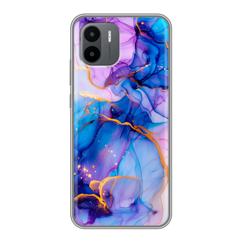 Силиконовый чехол на Xiaomi Redmi A1 с принтом синий мрамор Силиконовый чехол на Xiaomi Redmi A1 с принтом синий мрамор