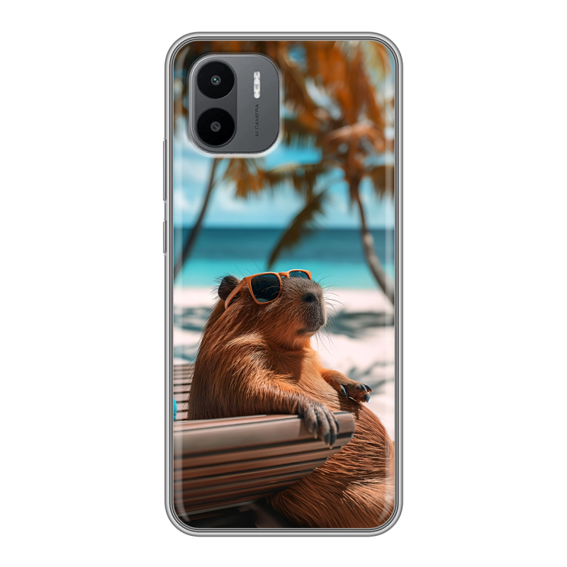 Силиконовый чехол на Xiaomi Redmi A1 с принтом Капибара Силиконовый чехол на Xiaomi Redmi A1 с принтом Капибара