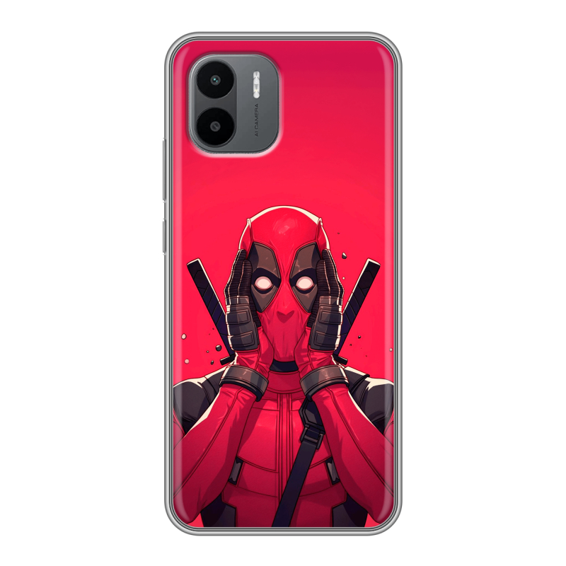Силиконовый противоударный чехол на Xiaomi Redmi A1 с принтом Дедпул Deadpool Силиконовый противоударный чехол на Xiaomi Redmi A1 с принтом Дедпул Deadpool
