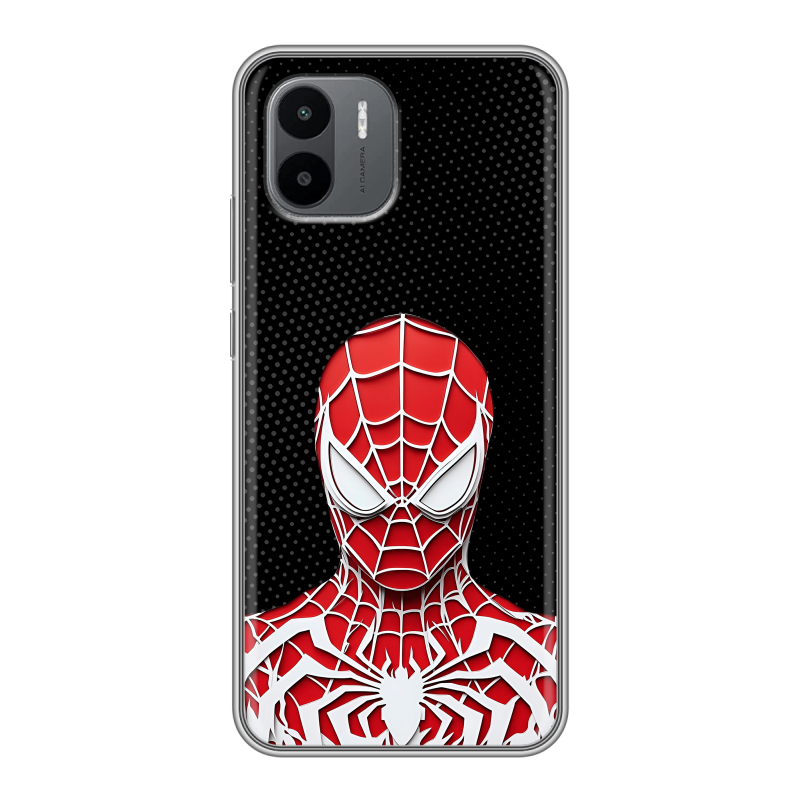 Силиконовый противоударный чехол на Xiaomi Redmi A1 с принтом человек паук spiderman Силиконовый противоударный чехол на Xiaomi Redmi A1 с принтом человек паук spiderman