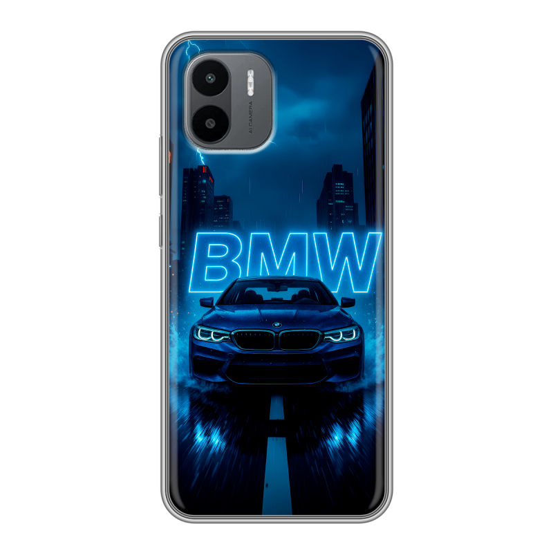 Силиконовый противоударный чехол на Xiaomi Redmi A1 с принтом BMW БМВ Силиконовый противоударный чехол на Xiaomi Redmi A1 с принтом BMW БМВ
