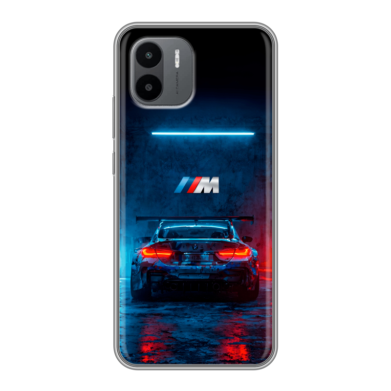 Силиконовый противоударный чехол на Xiaomi Redmi A1 с принтом BMW БМВ Силиконовый противоударный чехол на Xiaomi Redmi A1 с принтом BMW БМВ