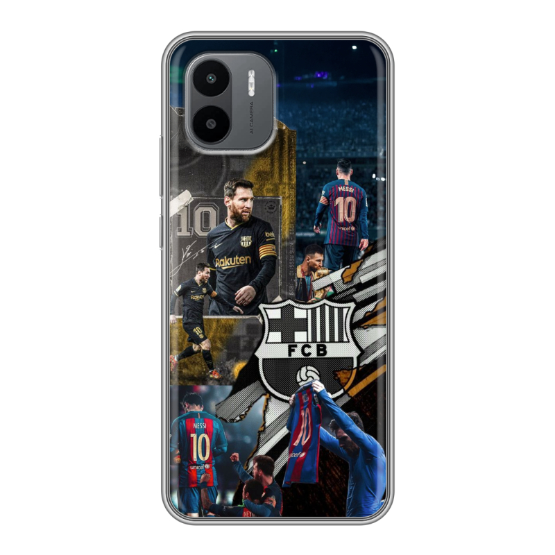 Силиконовый чехол на Xiaomi Redmi A1 с принтом Messi Barcelona Силиконовый чехол на Xiaomi Redmi A1 с принтом Messi Barcelona
