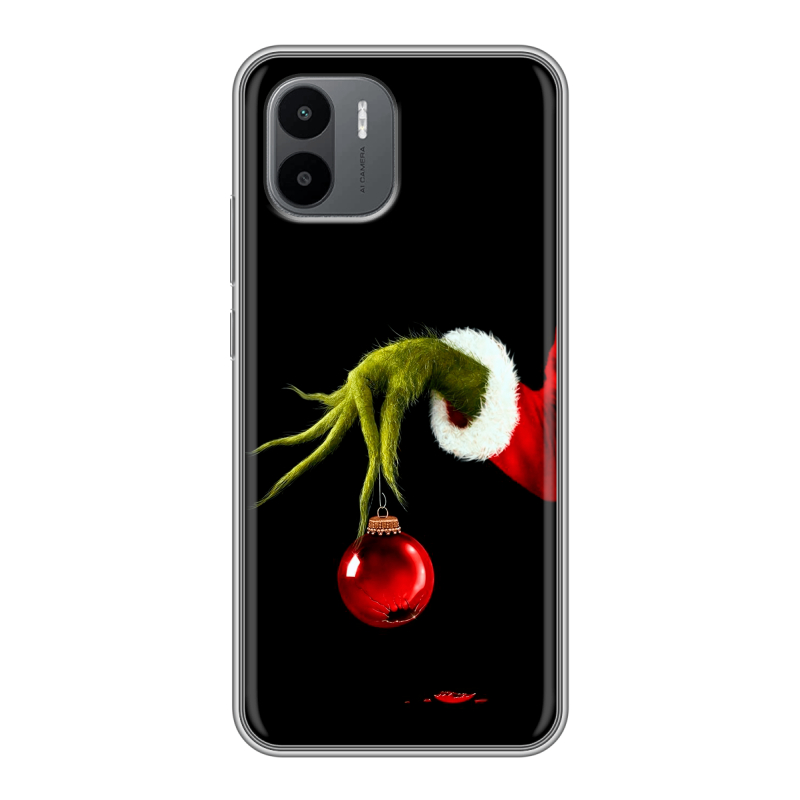 Силиконовый чехол на Xiaomi Redmi A1 с принтом Новый год Гринч Силиконовый чехол на Xiaomi Redmi A1 с принтом Новый год Гринч
