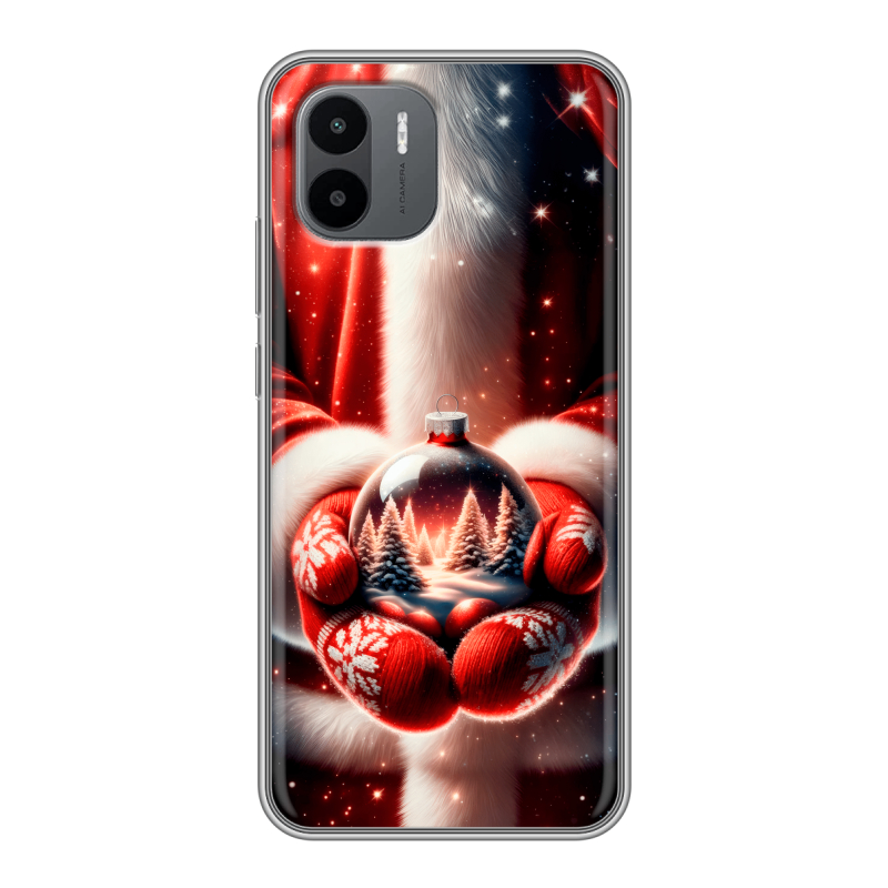 Силиконовый противоударный чехол на Xiaomi Redmi A1 с принтом Новый год Силиконовый противоударный чехол на Xiaomi Redmi A1 с принтом Новый год