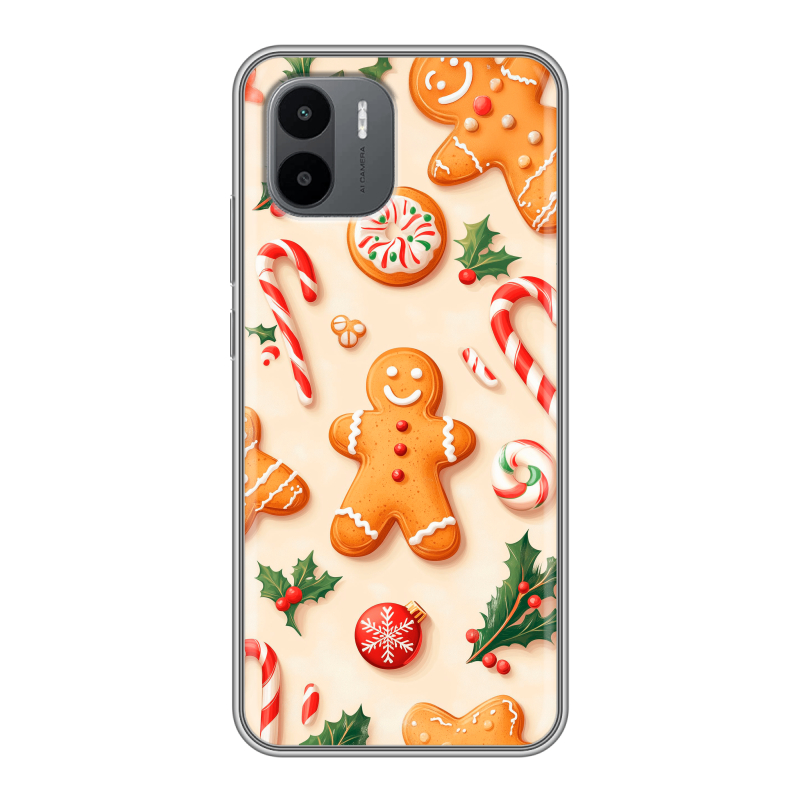 Силиконовый противоударный чехол на Xiaomi Redmi A1 с принтом Новый год Силиконовый противоударный чехол на Xiaomi Redmi A1 с принтом Новый год