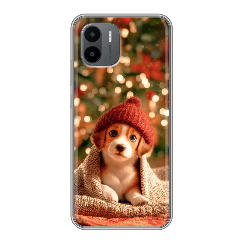 Силиконовый противоударный чехол на Xiaomi Redmi A1 с принтом Новый год Силиконовый противоударный чехол на Xiaomi Redmi A1 с принтом Новый год