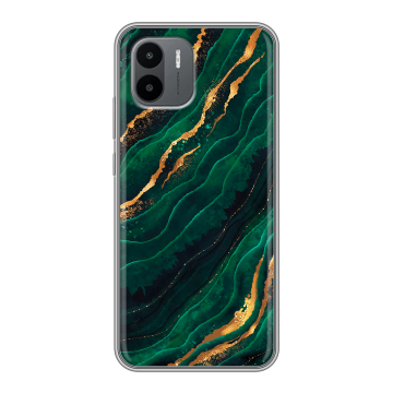 Силиконовый чехол на Xiaomi Redmi A2 с принтом Мрамор зеленое золото