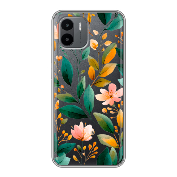 Силиконовый чехол на Xiaomi Redmi A2 с принтом Цветы паттерн Силиконовый чехол на Xiaomi Redmi A2 с принтом Цветы паттерн