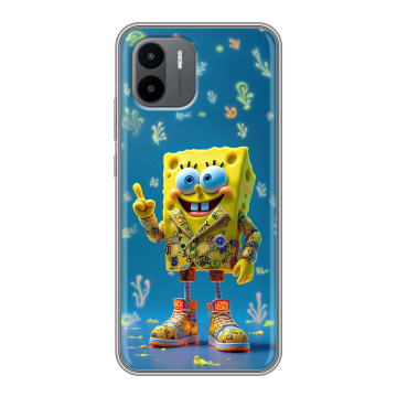Силиконовый чехол на Xiaomi Redmi A2 с принтом Спанч боб Спанчбоб Силиконовый чехол на Xiaomi Redmi A2 с принтом Спанч боб Спанчбоб
