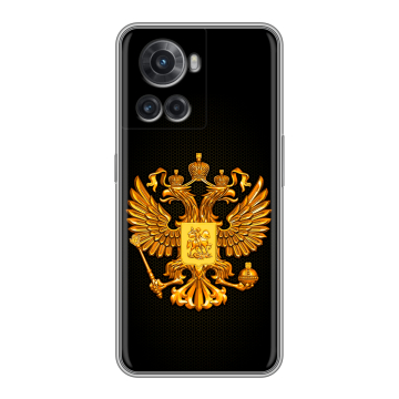 Силиконовый чехол на OnePlus Ace с принтом Герб России желтый Силиконовый чехол на OnePlus Ace с принтом Герб России желтый