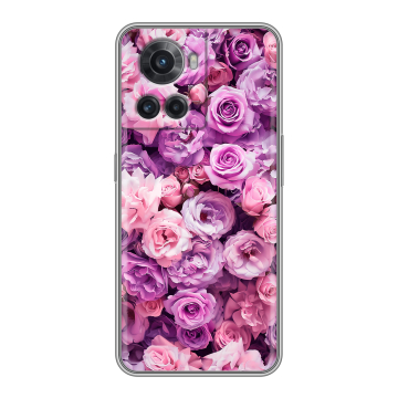 Силиконовый чехол на OnePlus Ace с принтом лавандовые розы