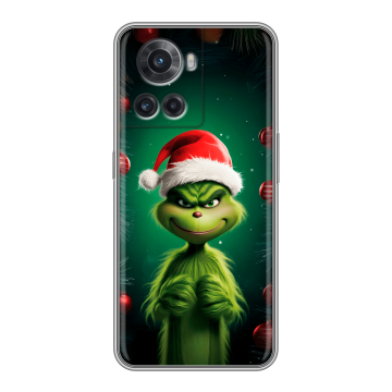 Силиконовый чехол на OnePlus Ace с принтом Гринч Новый год Рождество Силиконовый чехол на OnePlus Ace с принтом Гринч Новый год Рождество