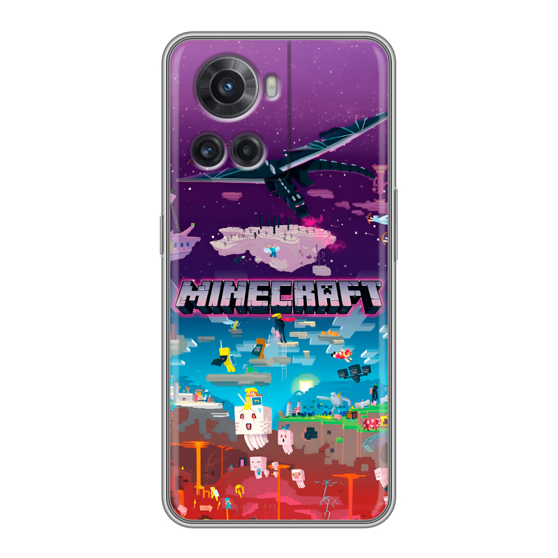 Силиконовый чехол на OnePlus Ace с принтом Майнкрафт Minecraft Силиконовый чехол на OnePlus Ace с принтом Майнкрафт Minecraft