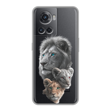 Силиконовый чехол на OnePlus 10R с принтом Львы Силиконовый чехол на OnePlus 10R с принтом Львы