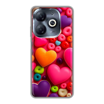 Силиконовый чехол на Infinix Smart 8 HD с принтом Сердечки
