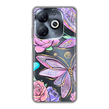 Силиконовый чехол на Infinix Smart 8 HD с принтом Бабочки и цветы