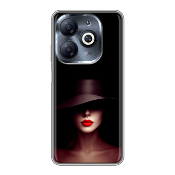 Силиконовый чехол на Infinix Smart 8 HD с принтом Девушка в шляпе