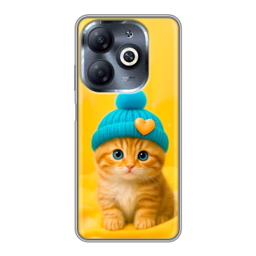 Силиконовый чехол на Infinix Smart 8 HD с принтом Котенок в шапке