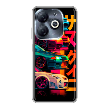 Силиконовый чехол на Infinix Smart 8 HD с принтом Гоночные машины