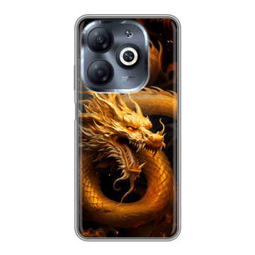 Силиконовый чехол на Infinix Smart 8 HD с принтом Золотой дракон Силиконовый чехол на Infinix Smart 8 HD с принтом Золотой дракон