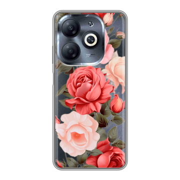 Силиконовый чехол на Infinix Smart 8 HD с принтом Розы