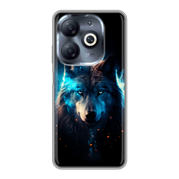 Силиконовый чехол на Infinix Smart 8 HD с принтом Волк ночной