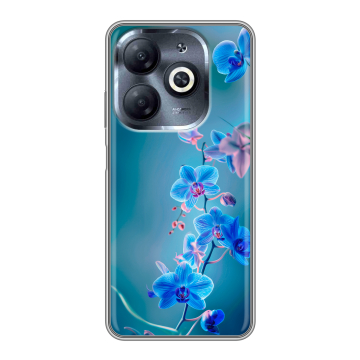Силиконовый чехол на Infinix Smart 8 HD с принтом Голубые цветы