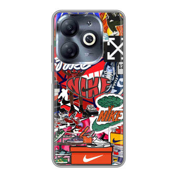 Силиконовый чехол на Infinix Smart 8 HD с принтом Найк Nike яркий