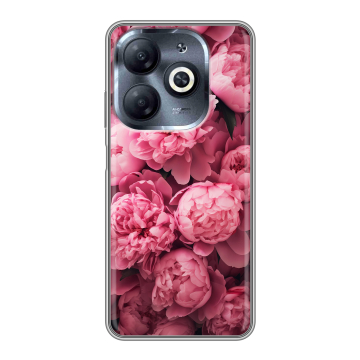 Силиконовый чехол на Infinix Smart 8 HD с принтом цветы пионы