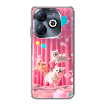 Силиконовый чехол на Infinix Smart 8 HD с принтом милые котики