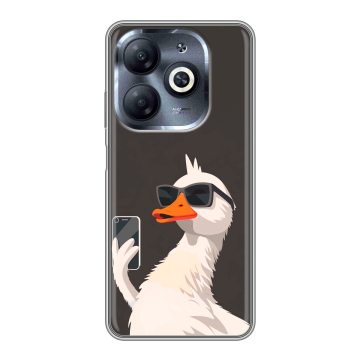 Силиконовый чехол на Infinix Smart 8 HD с принтом утка в очках