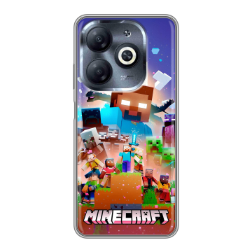 Силиконовый чехол на Infinix Smart 8 HD с принтом Майнкрафт Minecraft Силиконовый чехол на Infinix Smart 8 HD с принтом Майнкрафт Minecraft