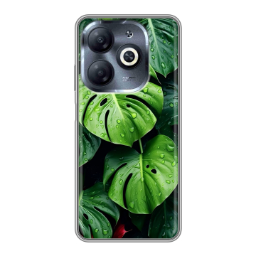 Силиконовый чехол на Infinix Smart 8 HD с принтом Листья