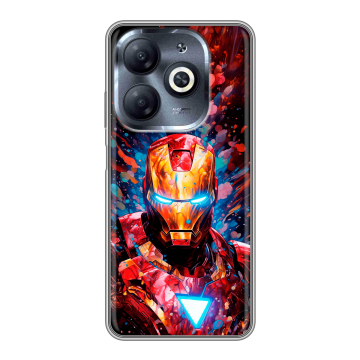 Силиконовый чехол на Infinix Smart 8 HD с принтом Железный человек Ironman