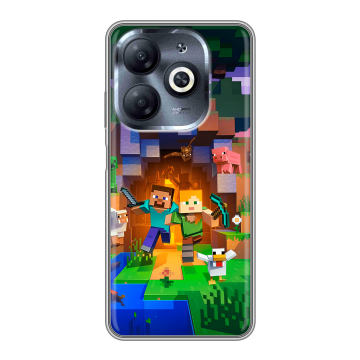 Силиконовый чехол на Infinix Smart 8 HD с принтом Майнкрафт Minecraft Силиконовый чехол на Infinix Smart 8 HD с принтом Майнкрафт Minecraft