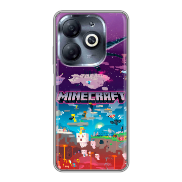 Силиконовый чехол на Infinix Smart 8 HD с принтом Майнкрафт Minecraft