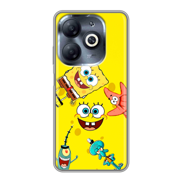 Силиконовый чехол на Infinix Smart 8 HD с принтом Спанч боб Спанчбоб
