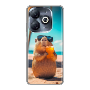 Силиконовый чехол на Infinix Smart 8 HD с принтом Капибара